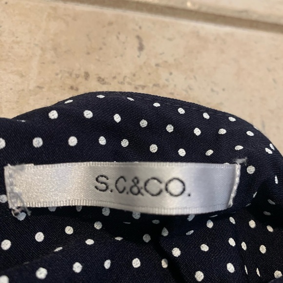 S.C. & CO. Navy Blue Polka Dot Cropped Pants Size 6 - Picture 4 of 8